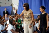 First Lady, Kerry Washington Visit Savoy School