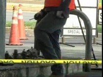 Man Catches Fire While Filling Gas Container