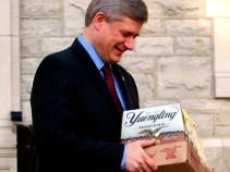 President Pays Beer Bet