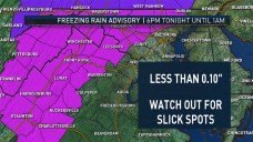 Freezing Rain Advisory North & West of DC Tues. Night