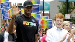 NBA's Jason Collins Marches in Boston's Gay Pride Parade