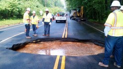 Sinkhole Opens on Reston Road