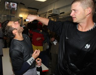 Locker Room Photos: Yankees Celebrate ALDS Sweep
