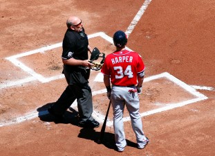Harper Ejected for Arguing Check Swing