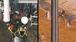CHOPPER VIDEO: Cell Phone Tower Rescue