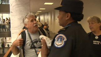 Raw Video: Protesters In Upper Floors of Senate Office Building