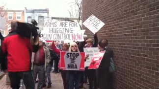 Protesters Chanting Outside the NRA