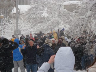 Dupont Circle Snowball Fight