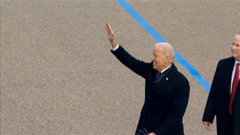 Biden Greets Crowd at Inaugural Parade