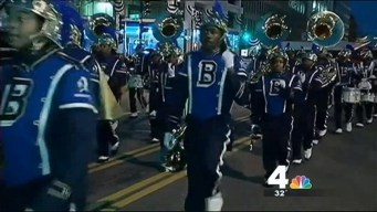 Ballou High Band Marches Before President