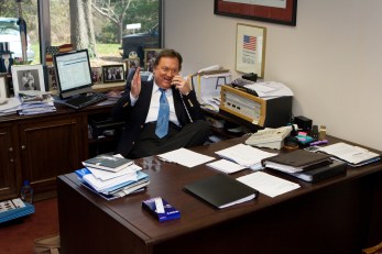"Thou Shalt Not Whine" in Russert's Office
