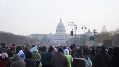 A massive crowd descended on the National Mall for Tuesday's inauguration.