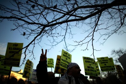 Hundreds of demonstrators gather in front of the U.S. State Department during to protest Israel's attacks on Gaza. Responding to continued rocket attacks by Hamas in Gaza, Israel has carried out air s Hundreds of demonstrators gather in front of the U.S. State Department during to protest Israel's attacks on Gaza. Responding to continued rocket attacks by Hamas in Gaza, Israel has carried out air s
