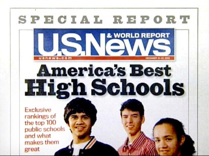 Thomas Jefferson High School for Science and Technology was named the top U.S. high school for the second year in a row by U.S. News and World Report. Thomas Jefferson High School for Science and Technology was named the top U.S. high school for the second year in a row by U.S. News and World Report.
