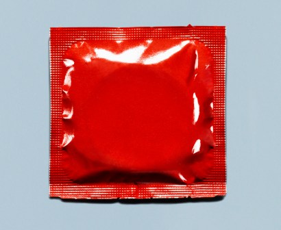 Condom in red packet