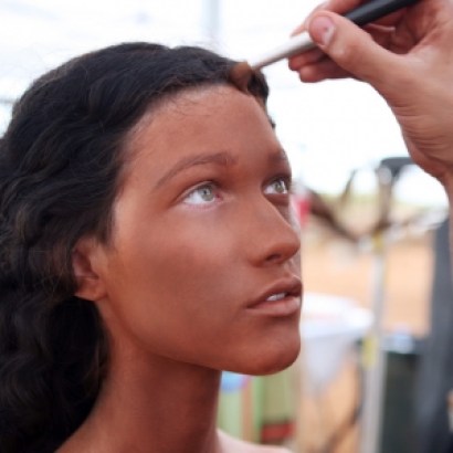 A model preps to become part of another race on "Top Model." A model preps to become part of another race on "Top Model."
