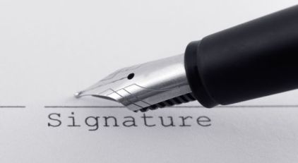 Please Sign "On the Line"