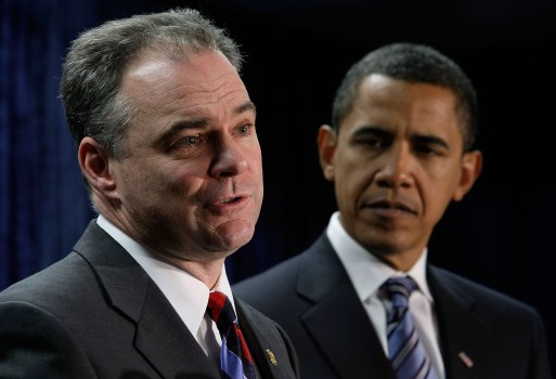 Kaine Picks Moments to Part With Obama
