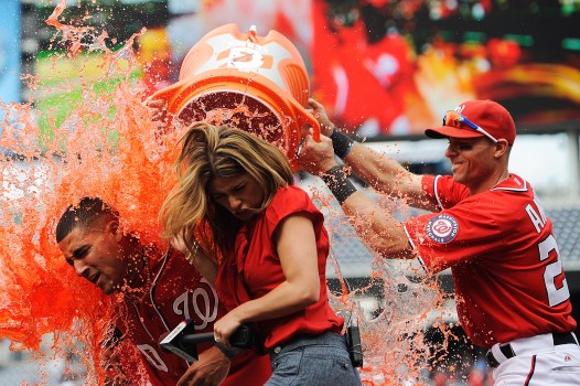Nats Give Kristina Akra Gatorade Shower - Again