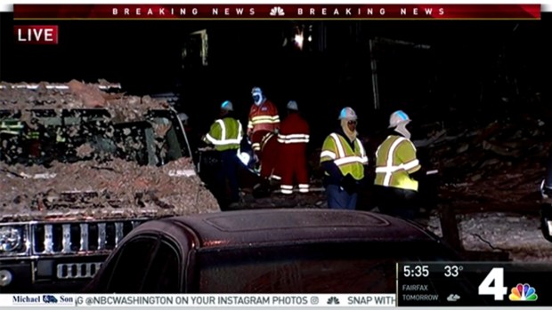 Raw: Blast Destroys House Outside Washington, DC Raw: Blast Destroys House Outside Washington, DC