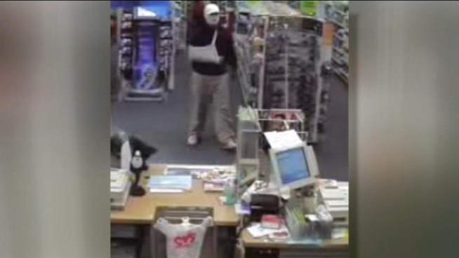 A man wrapped in bandages walked into a Montgomery Village CVS looking to steal drugs.