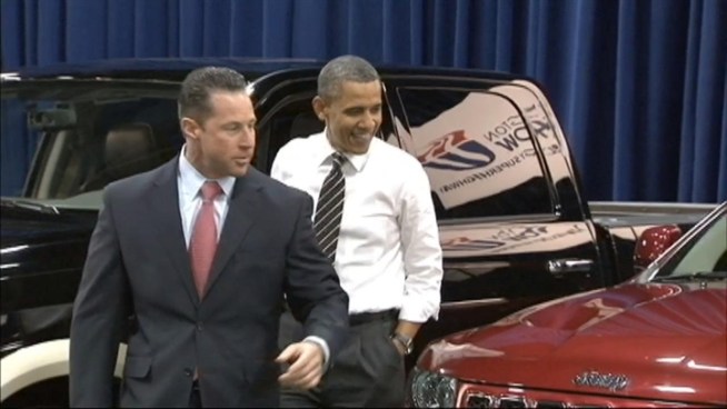 The president checked out some hot wheels at the Convention Center Tuesday.