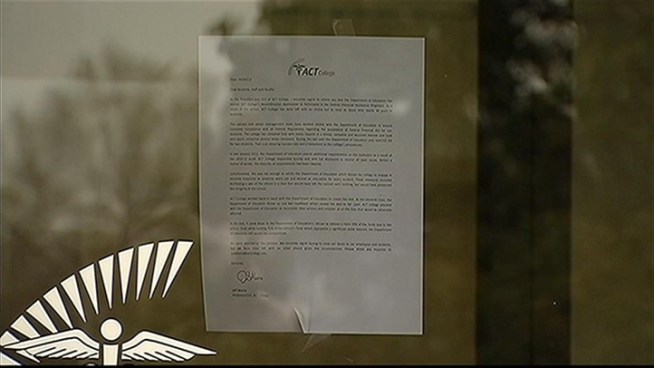 ACT College students are upset about the surprise closure of the school two weeks before graduation day. News4's Jane Watrel reports.