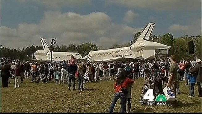 Erika Gonzalez reports from Chantilly, Va., where space shuttle Discovery is settling in to its new home.