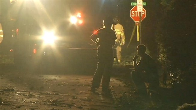 Watch raw video of power lines sparking after the storm in Fairfax County.
