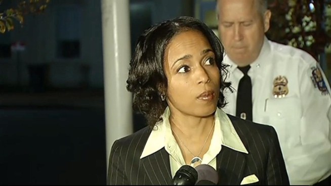 State's Attorney Angela Alsobrooks and Police Chief Mark Magaw address the media after the verdict in the University of Maryland beating trial.