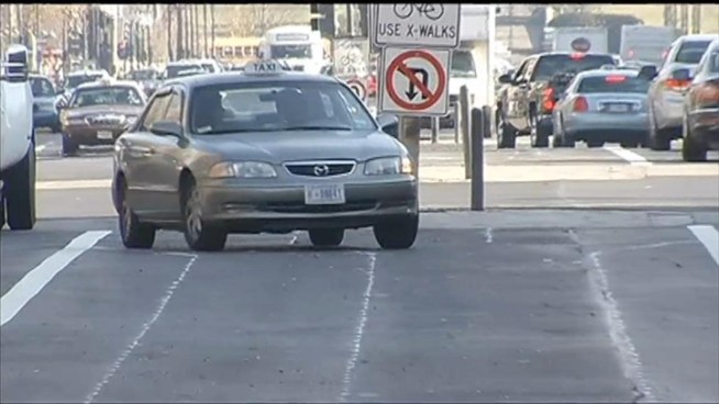 Mayor Vincent Gray has issued an emergency ruling to prohibit drivers from making U-turns across center bike lanes, following a series of accidents. News4 Transportation Reporter Adam Tuss reports.