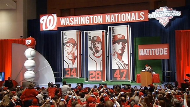 William Howard Taft is officially introduced as the fifth Racing President at NatsFest Saturday afternoon.