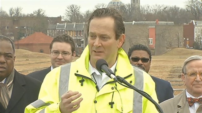 Mayor Vincent Gray and DC Water officials announced the city will divert 6 million gallons of storm water to the caverns of the McMillan Reservoir. News4's Tom Sherwood reports.