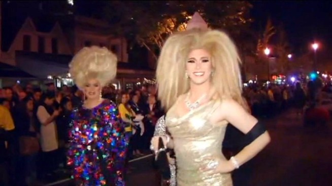 Men in high heels raced down the road in Dupont Circle on Tuesday night.