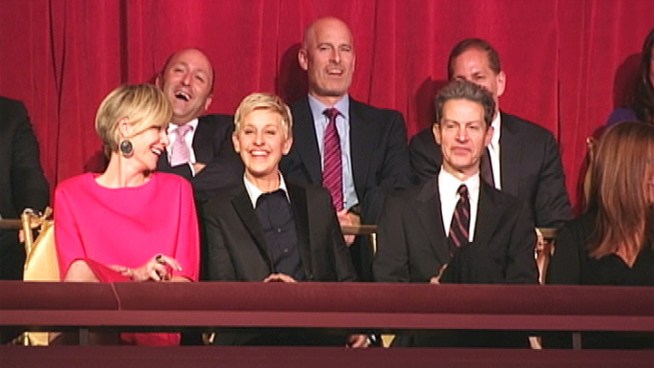 The Mark Twain prize honors comedians in Twain's tradition of satire and social commentary. Jane Lynch, John Krasinski and Lily Tomlin were among the attendees.