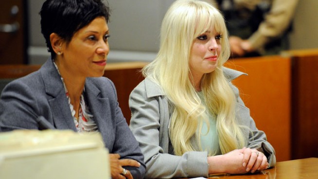 Judge Stephanie Sautner compliments actress Lindsay Lohan and attorney Shawn Chapman Holley telling them that Lohan is in the 