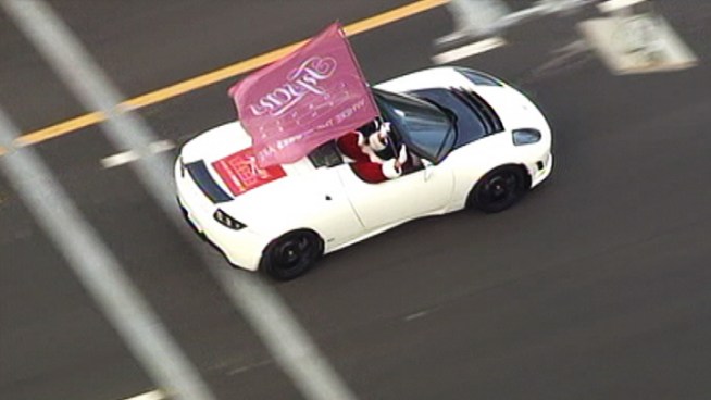 The new Beltway express lanes in Virginia will open Saturday, but they welcomed one special driver a day early.