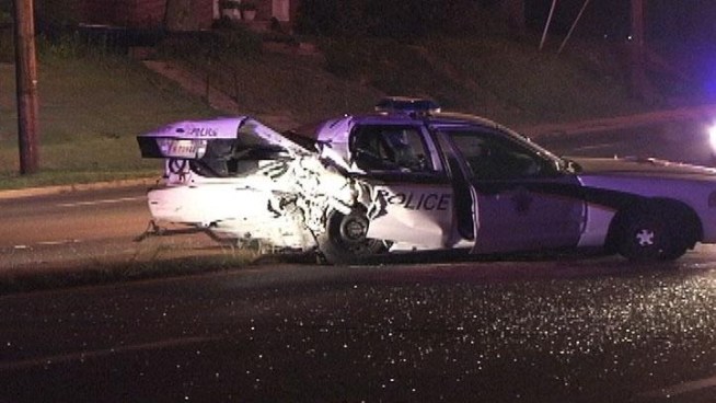 Megan McGrath's live report on a crash between a Montgomery County police cruiser and a Toyota in Silver Spring Tuesday morning.