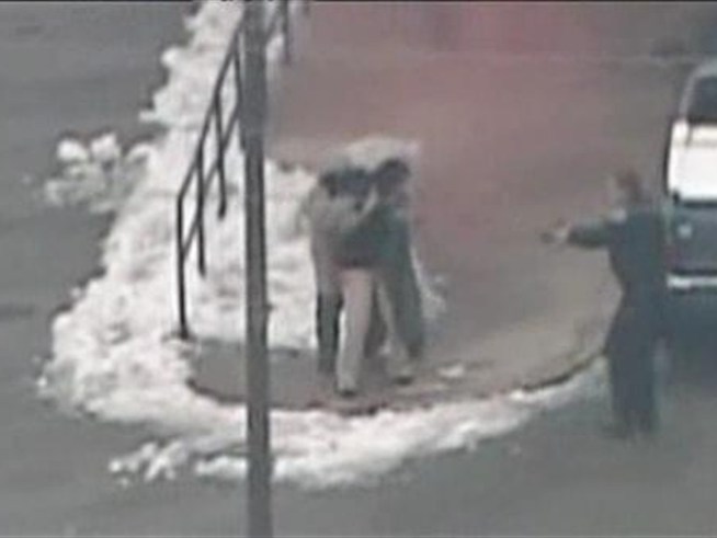 A gunman was killed after taking hostages at a bank in <a title=