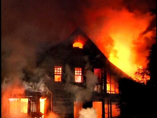 Watch raw video of a large house fire in northwest <a title=