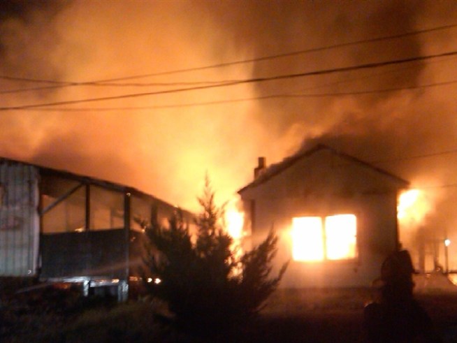 An early morning stable fire in <a title=