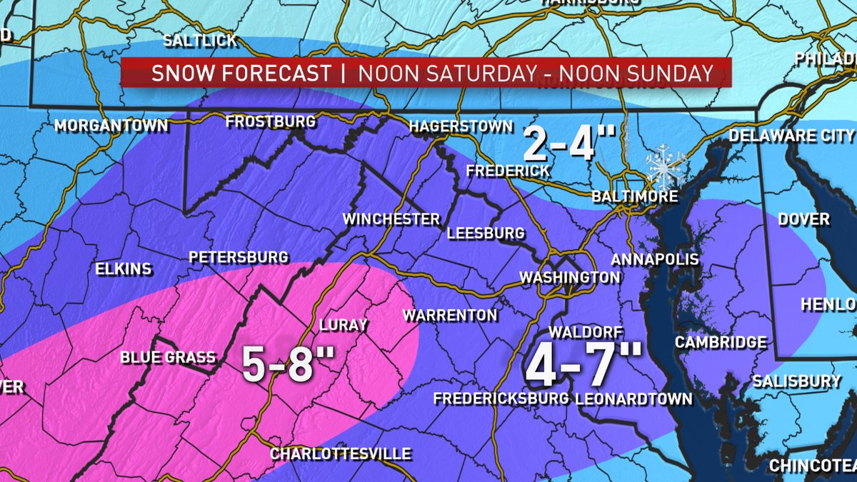 Weather Alert 47 Inches of Snow Possible in DC Area This Weekend