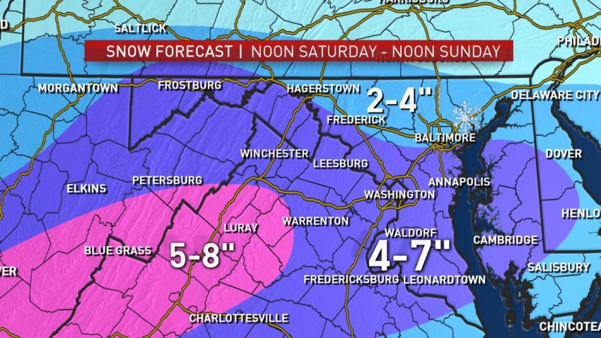 Weather Alert: 4-7 Inches of Snow Possible in DC Area This Weekend ...