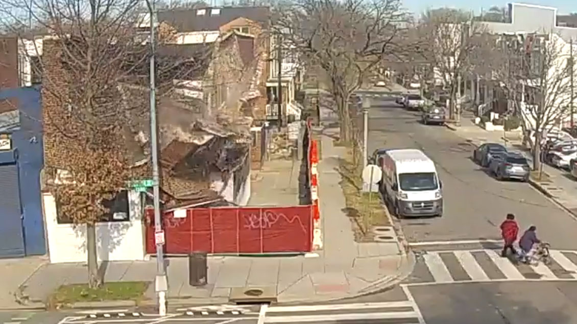 DC Building Collapse Caught on Home Security Camera