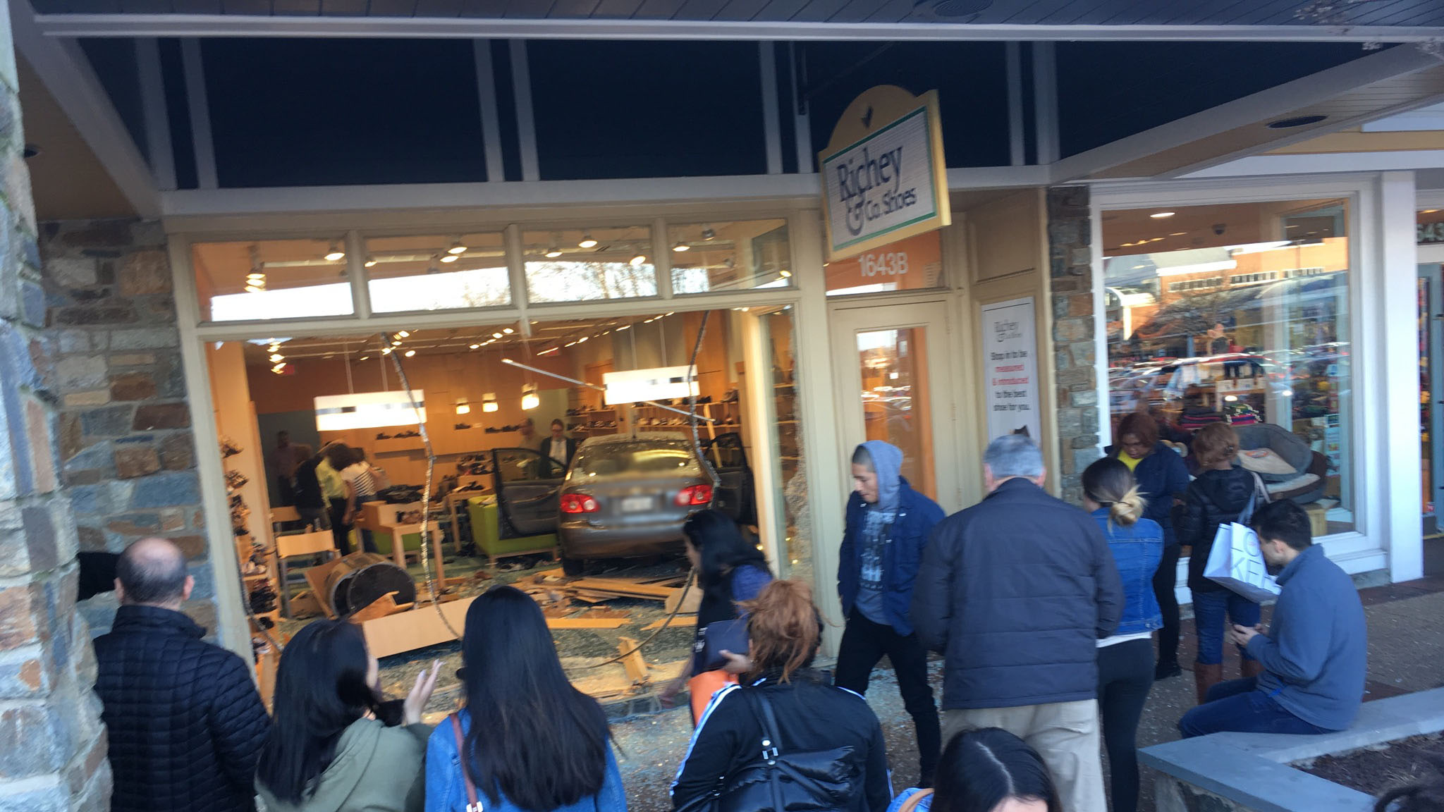 Car Takes Down Shoes, Glass in Rockville Storefront Crash