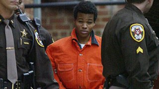 Sniper Lee Boyd Malvo leaves a pre-trial hearing at the Fairfax County Juvenile and Domestic Relations Court Dec. 4, 2002.