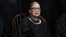 Justice Ruth Bader Ginsburg poses with other Justices of the United States Supreme Court during their official group photo at the Supreme Court on Friday, Nov. 30, 2018 in Washington, DC.