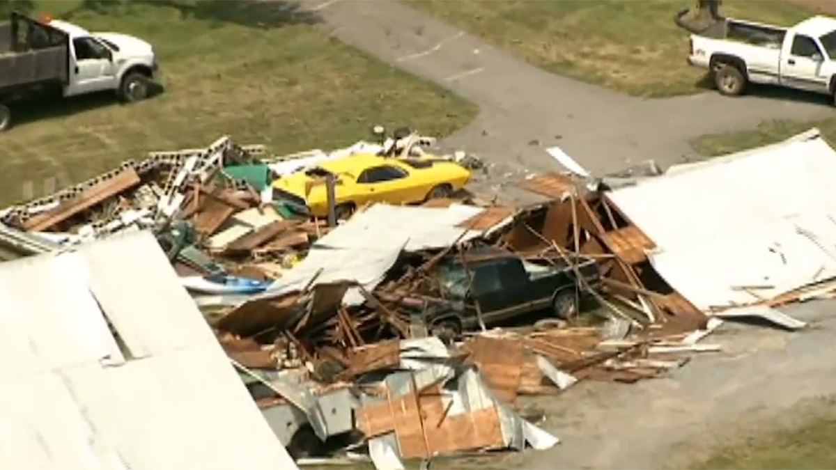 <a href="https://www.nbcwashington.com/multimedia/throwback-remembering-the-2012-washington-dc-derecho-storm/149676/">A shockingly powerful storm</a> took the D.C. metro area by surprise the night of June 29, 2012. The derecho brought thunder, lightning, rain and strong winds to the region, ripping roofs from buildings and leaving thousands without power for days in the triple-digit heatwave that followed. "I knew this would be an almost once-in-a-lifetime event to see something like this," recalled Storm Team4 Chief Meterologist Doug Kammerer. "... This was much worse than any tornado we would ever see in our area."