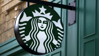 A Starbucks coffee shop on the Strip (Las Vegas Boulevard) in Las Vegas, Nevada.