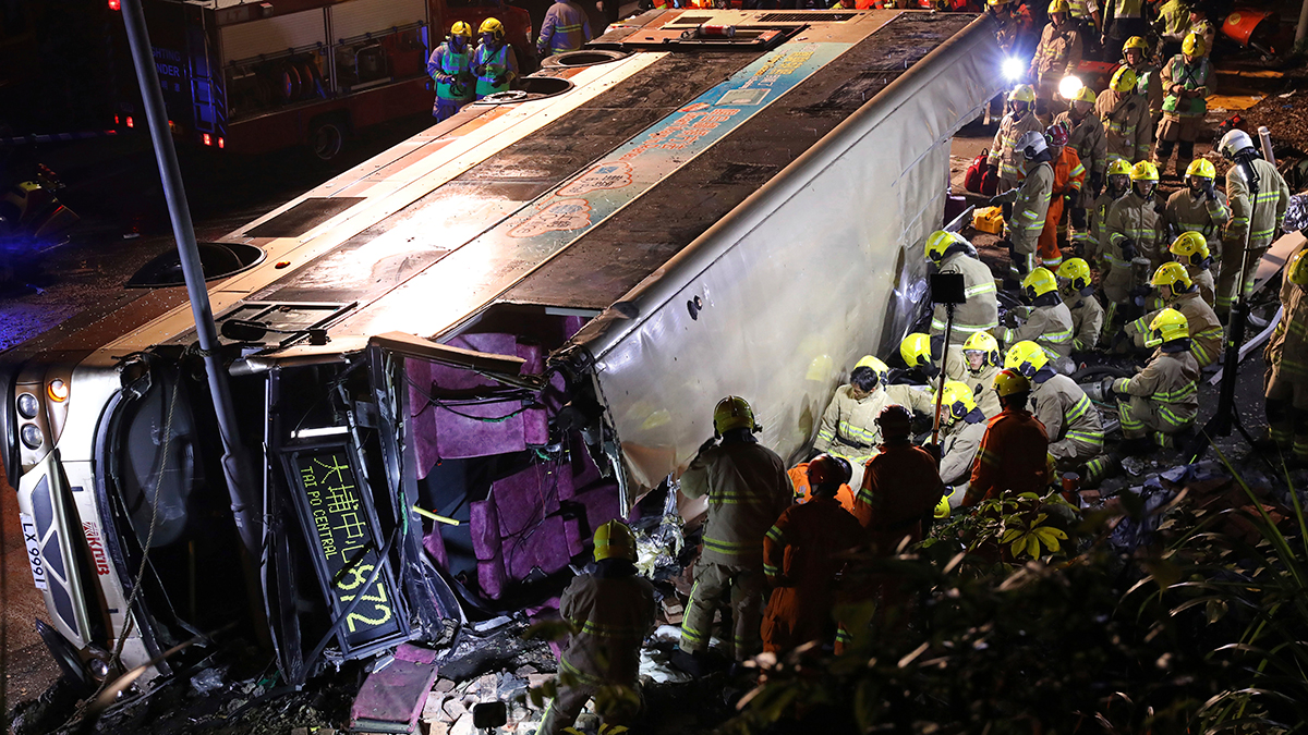 18 dead and dozens injured after double-decker bus crash 